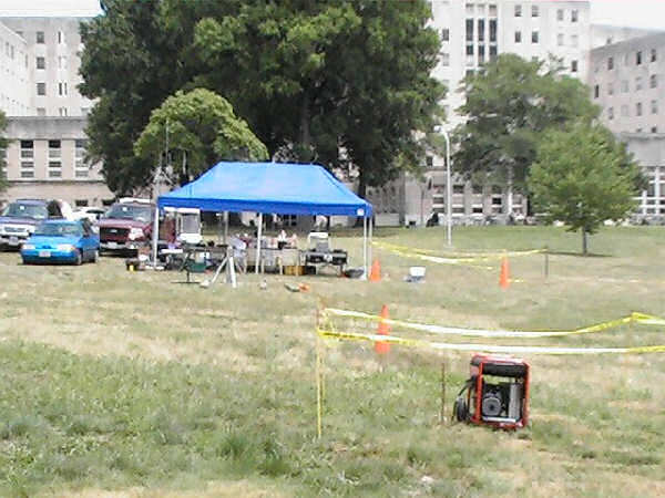 The Field Day site and the generator is in the foreground